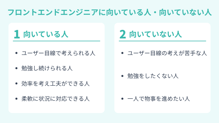 フロントエンドエンジニアに向いている人